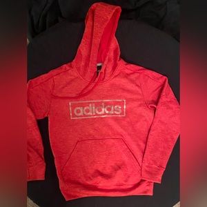 Adidas Women Red hoodie with silver logo